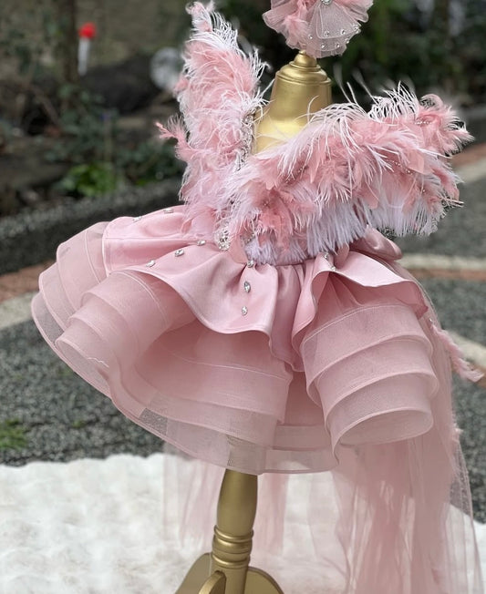 Rochiță Pink Feather Couture