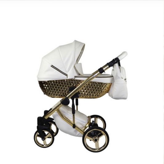 Cărucior Happy Exclusive White & Gold