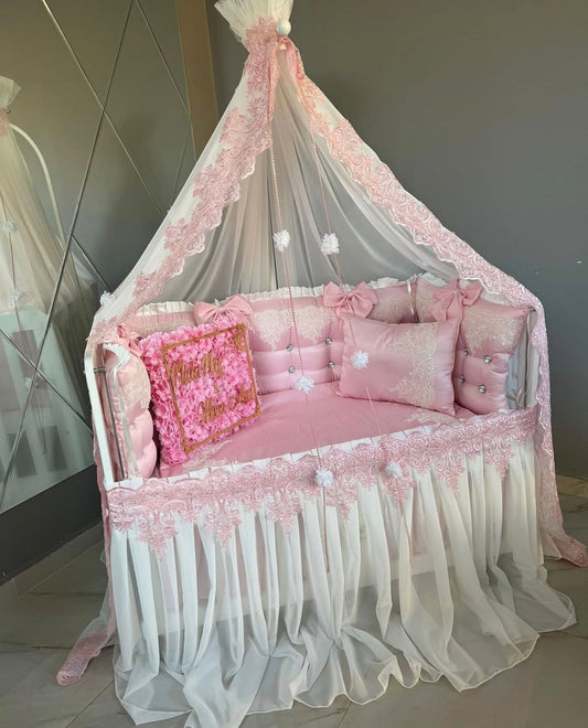 Lenjerie Pătuț Roz Lace Deluxe