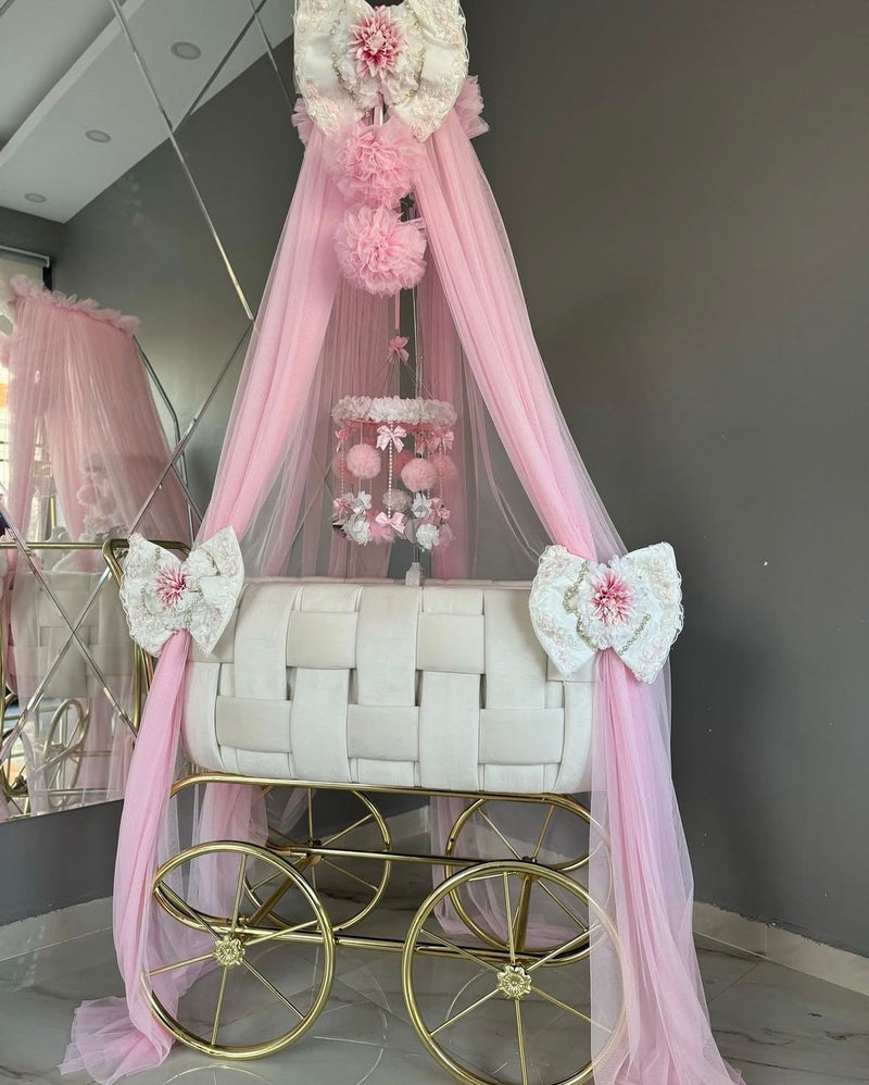 Pătuț Bebe Tip Carucior Pink Luxury