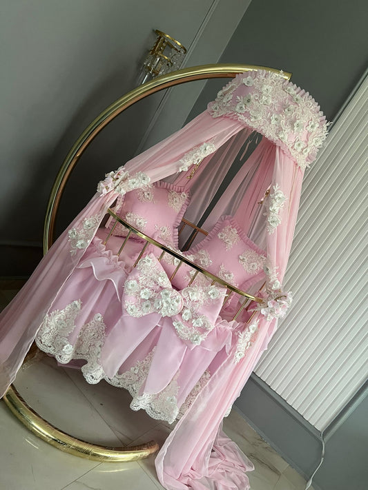 Pătuț Regal Tip Balansoar Pink Princess