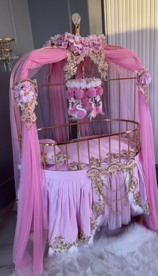 Pătuț Tip Balansoar Pink Royal Gold