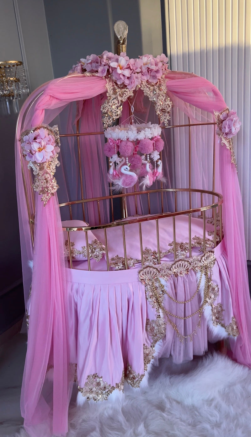 Pătuț Tip Balansoar Pink Royal Gold