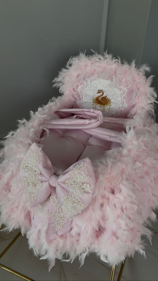 Coș Nou-Născut Pink Feather