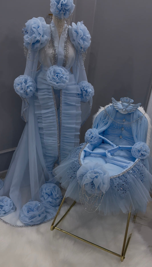 Set Pătuț Tip Balansoar Queen Blue