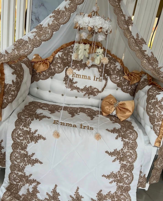 Set Lenjerie Pătuț Cappuccino Gold