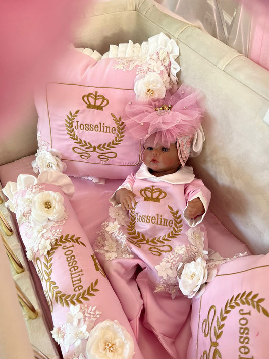 Set Lenjerie Pătuț & Bebe Princess Pink